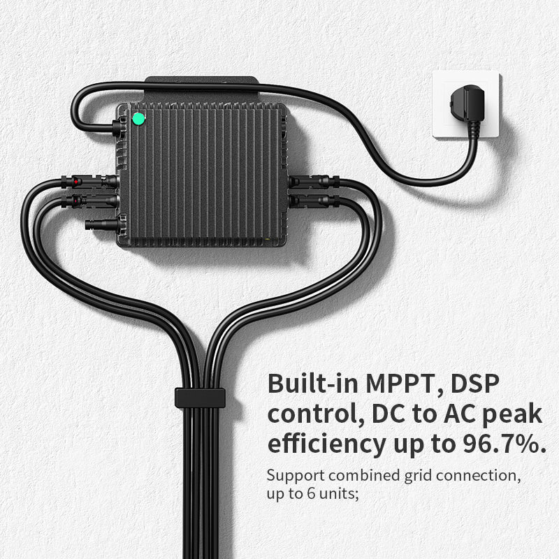 Rophie 900W Solar Micro Inverter IP67 Waterproof Grid Tie Inverter DC to AC 14V Microinverter, Support combined grid connection, up to 8 units; - Rophie