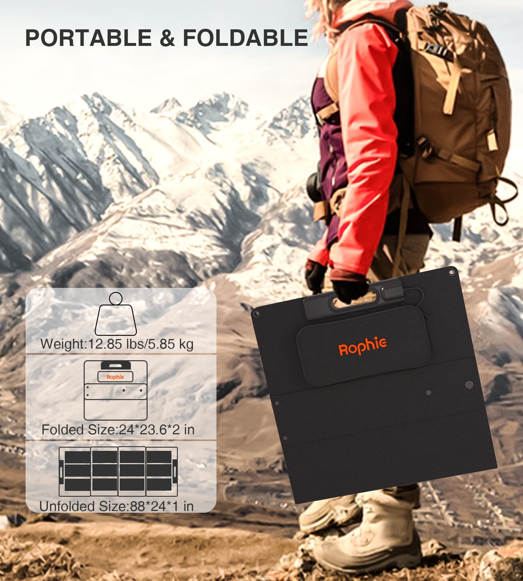 Rophie 200W Foldable Solar Panel Kit - Powerful, Portable, and Efficient - Rophie
